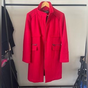 Karl Lagerfeld Red Wool Coat